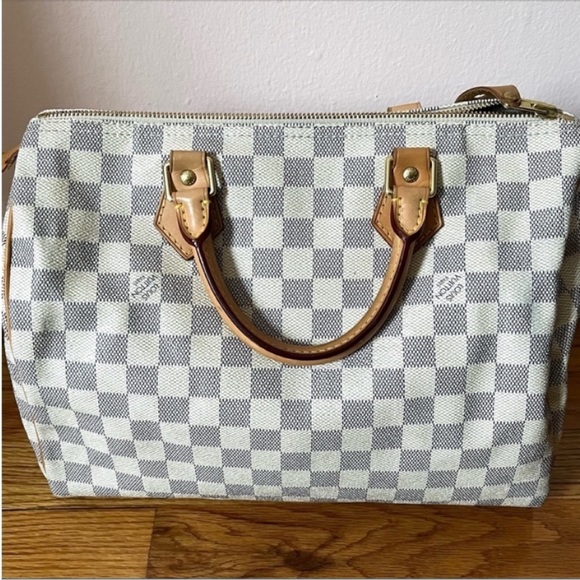Louis Vuitton Speedy 30 Damier Azur bag 100% Authentic Preloved with dust bag - Picture 2 of 14